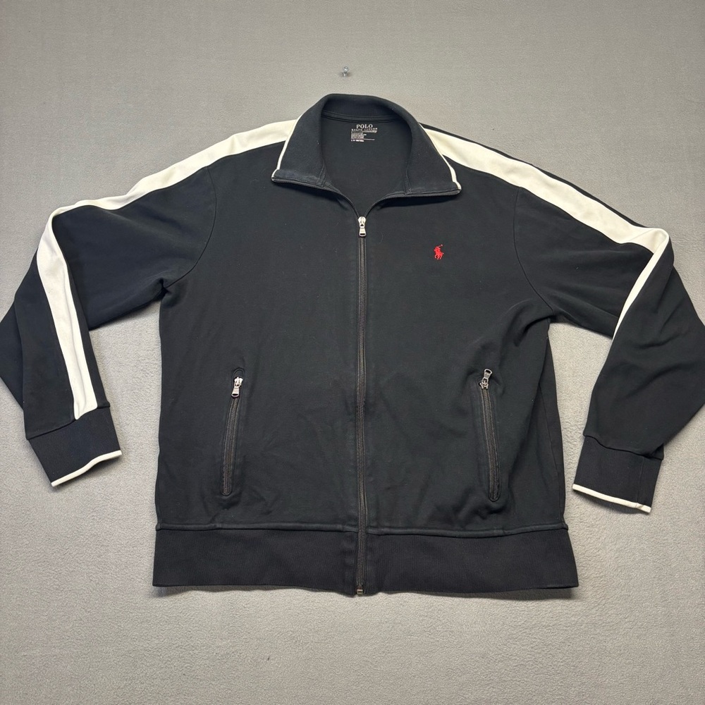 Polo Ralph Lauren  Performance Jacket Men’s Large Black Full Zip Pockets Pony